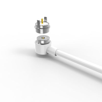 6.0mm 2 pins magnetic charging  usb cable connector with white TPE cable